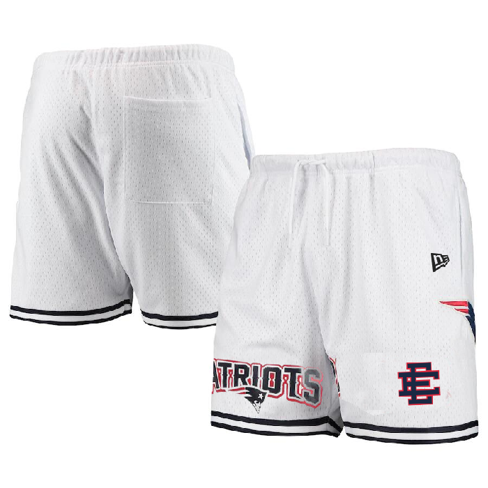 Men's New England Patriots Pro White/Navy Shorts 001 Men's New England Patriots Pro White/Navy Shorts 001